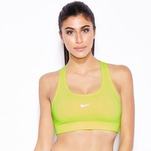 NIKE Dri-Fit Compression Sports Bra Neon Yellow - Green size XXL